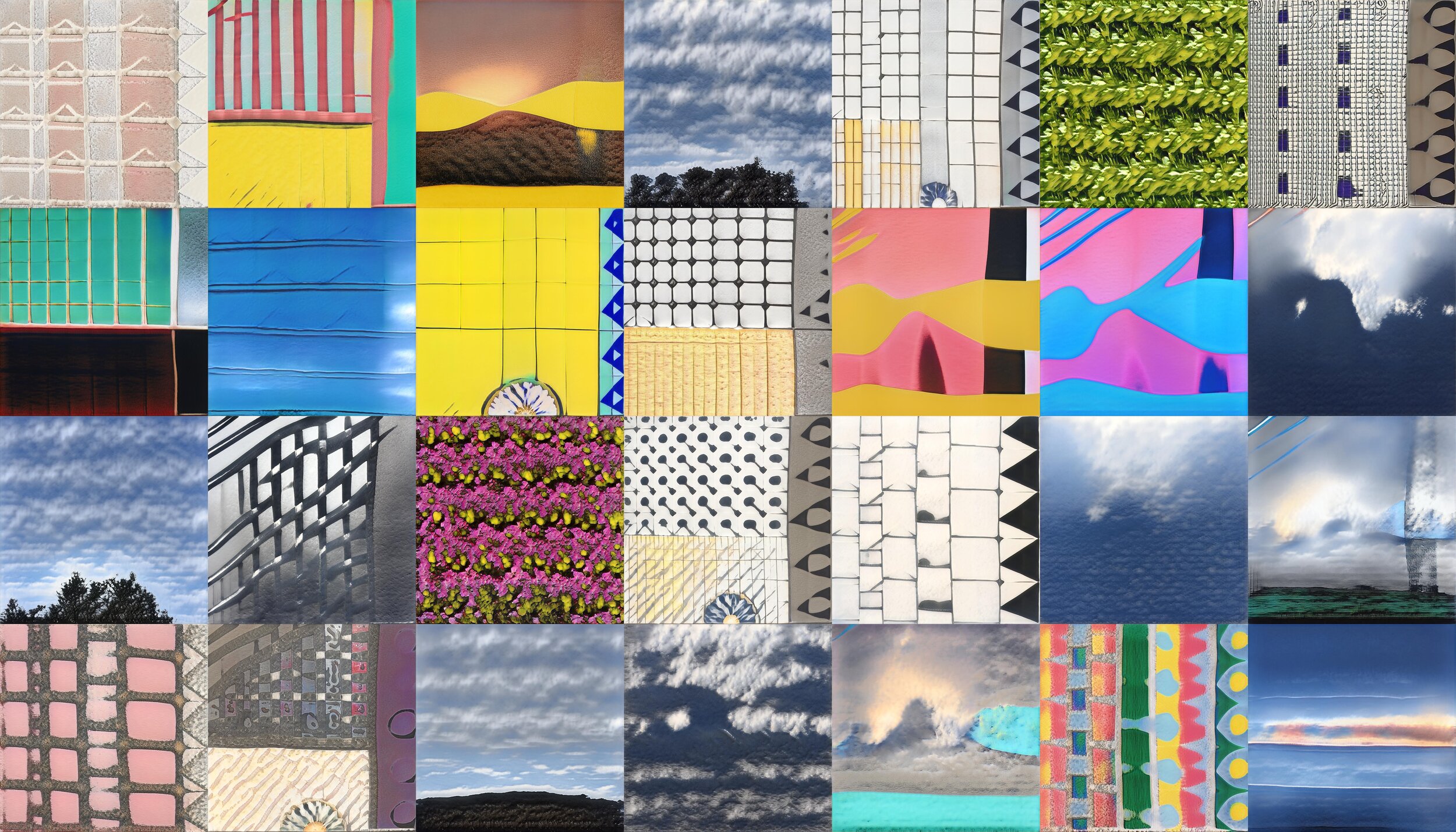 a series of fake texture images generated by machine learning