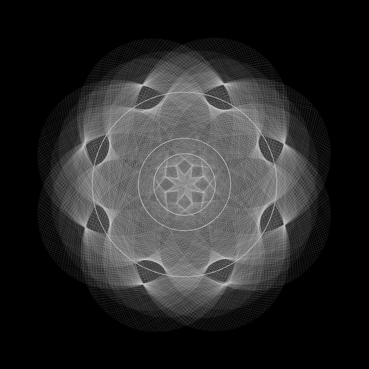 a black and white image with some generated lace patterns