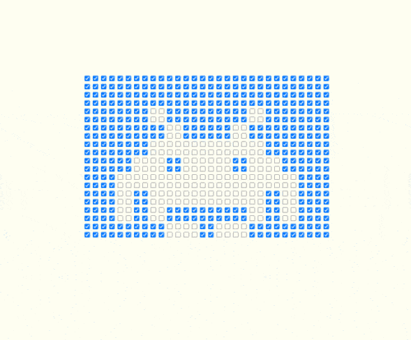 A gif of a space invader made out of checked and unchecked marks.